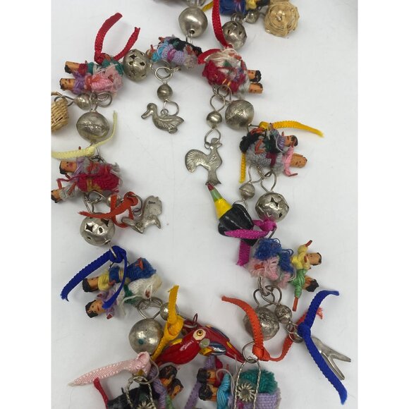 Worry/Wedding Doll Necklace Hand Crafted Miniature Silver Bells  Animal Baskets - Picture 14 of 14